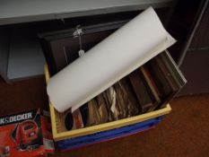 Box of records and prints