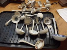 Large collection of ceramic ladles
