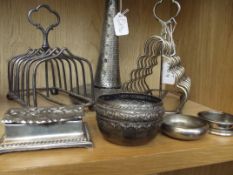 Various plated ware to include a telescopic stirru