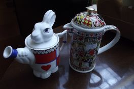 Alice in Wonderland lidded jug by Paul Cardew toge
