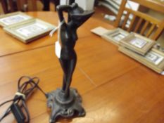 Bronze table lamp in the form of a nude lady