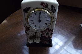 Moorcroft mantel clock, Bramble Revisited pattern