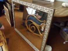 Large gilt framed bevelled mirror