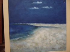 Framed oil on canvas seascape