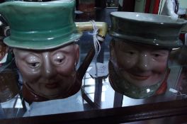 Beswick character jug together with a brush pot