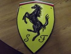 Cast iron Ferrari sign