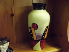 Lorna Bailey vase in the Manhattan pattern