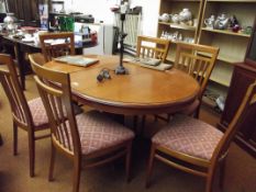 Stag extending dining table and six chairs