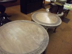 Set of three graduating tables on cabriole legs