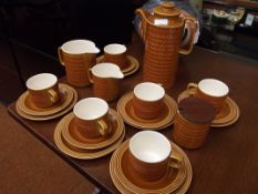 Hornsea pottery coffee set in the Saffron pattern