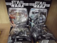 Collection of 4 Star Wars figures, the saga collec