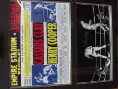 Sir Henry Cooper signed photograph and poster with