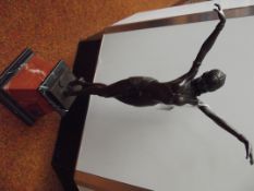 Bronze Art deco figure on a marble base