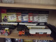 Collection of trains, carriages, trucks and track