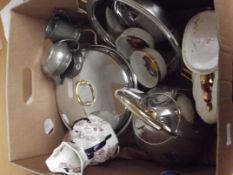 Box of metalware and others