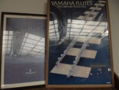 2 framed prints of instruments