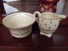 Clarice Cliff cream jug and sugar bowl