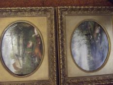 Pair of oil on board paintings, duck and cottage s