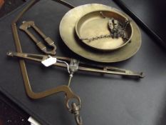 Set of brass balance scales