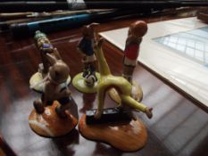 Collection of 5 Royal Doulton Bunnykins, Gymnastic