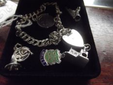 Silver charm bracelet