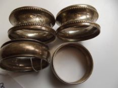 4 silver hallmarked napkin rings