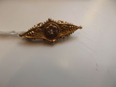 9 ct gold Victorian pin brooch