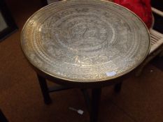 Brass top folding table