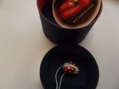 Swarovski crystal lady bird, boxed