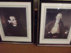 Pair of large prints, Samuel Crompton and Richard
