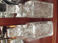 Pair of cut crystal decanters