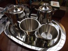 Swan coffee set with tray