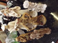 6 Ivory style figures