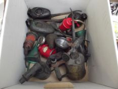 Box of oil cans