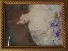 Signed painting of a lady