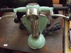 Turquoise Vespa lamp
