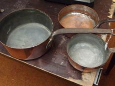 3 copper pans