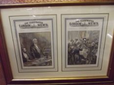 Pair of framed prints The illustrated London news