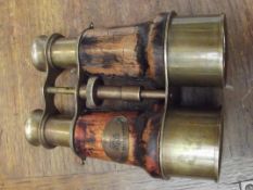 Brass and leather binoculars, London