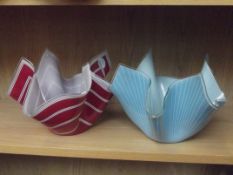 Chanci glass handkerchief bowl x 2