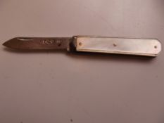 Mother of pearl silver bladed fruit knife