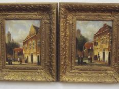 Pair of oil on board