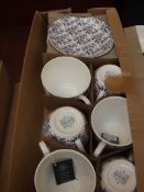6 cups and 6 saucers, boxed
