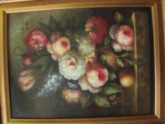 Still life oil on board, G Howard