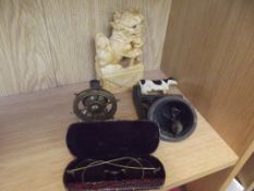 Novelty nutcracker, door bell and two others