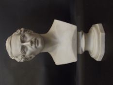 Victorian Parain ware bust in the form of Weber, h