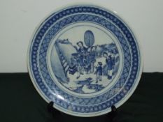 18th century Chinese blue and white plate decorate