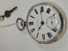 Sterling silver Bell & Atkinson pocket watch Londo