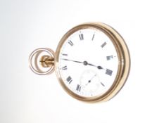 18ct gold cased pocket watch with twist off back.