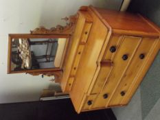 Edwardian breakfront dressing table, two long draw